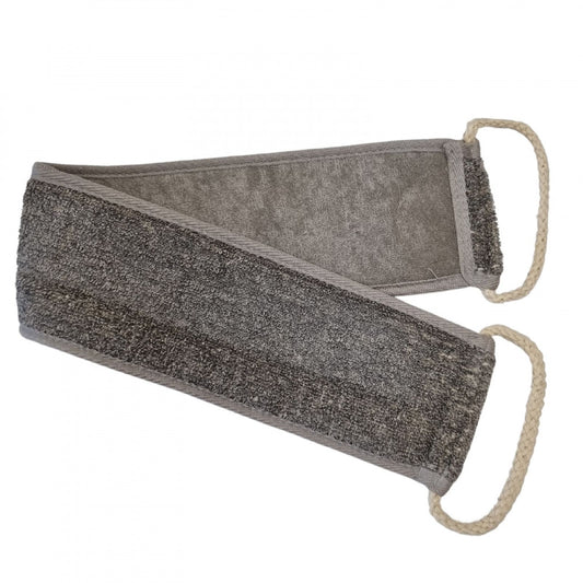 Bamboe & linnen rugband - houtskool