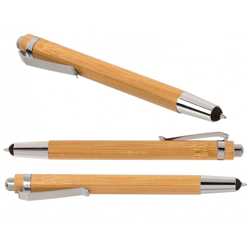 Bamboepen met punt voor touchscreens. 3 stuks